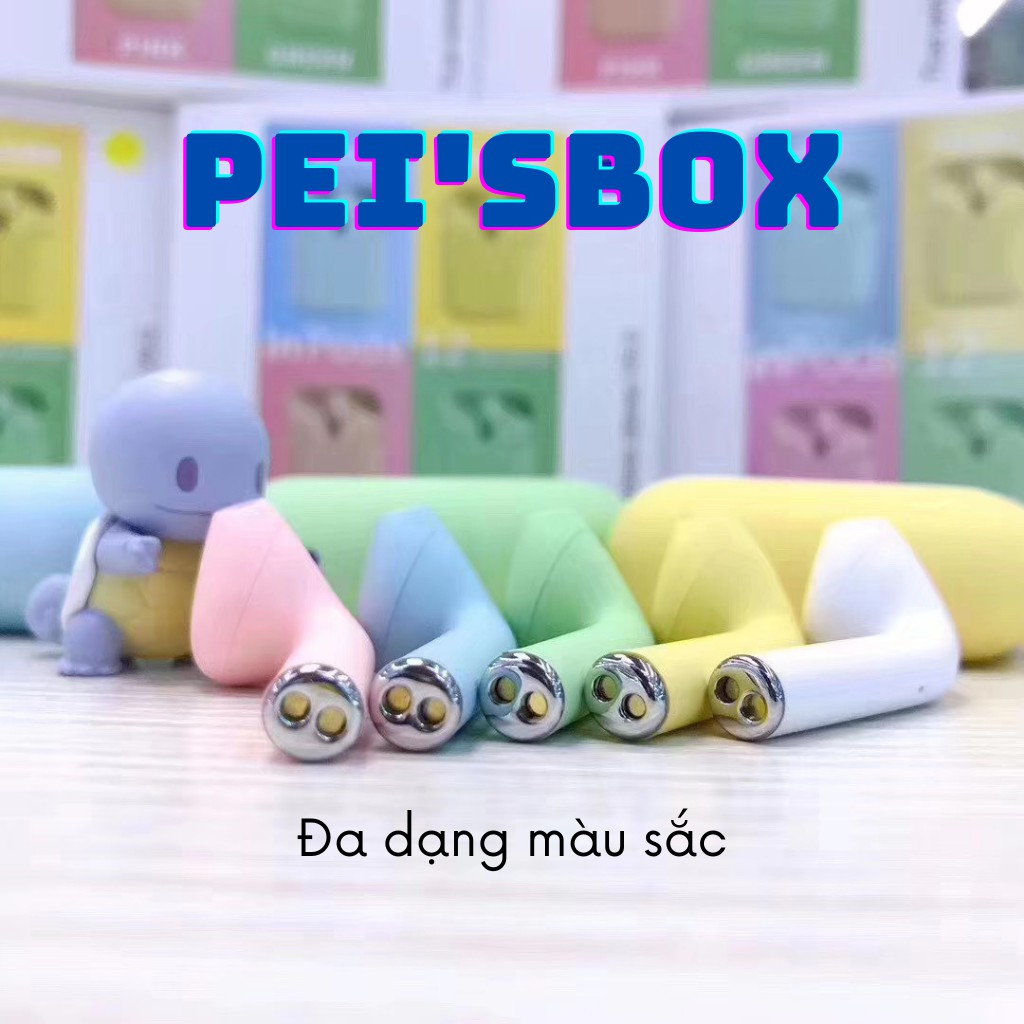 Tai nghe Bluetooth không dây  I12 TWS 5.0 Macaron pastel màu hàn quốc Cảm Ứng Vân Tay - âm thanh HIFI cho Android và IOS