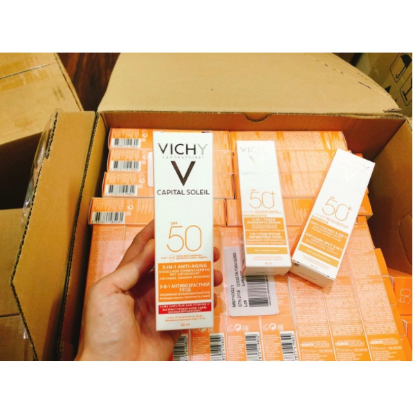 Kem Chống Nắng Vichy Capital Soleil SPF 50 Anti-Ageing 3-in-1 50ml