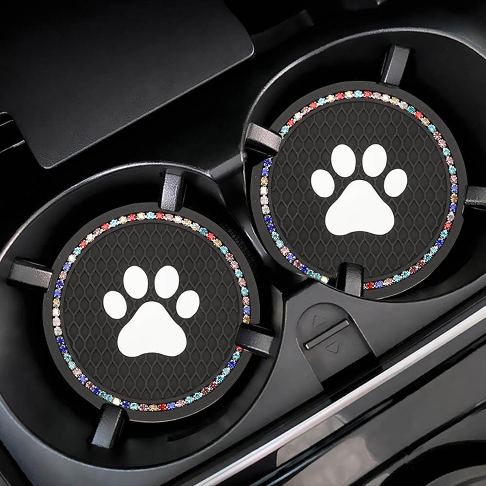 MAYSHOW Thảm Lót Chống Trượt Hình Dấu Chân Chó Đính Đá Pha Lê Cho Xe Hơi