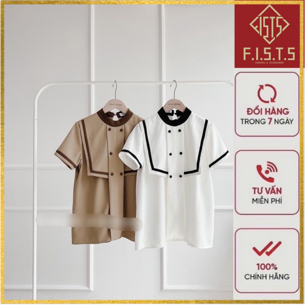 Áo sơ mi nữ kiểu BIGSIZE phối viền F191 chất mát hai màu trẻ trung dễ kết hợp với quần và các loại chân váy