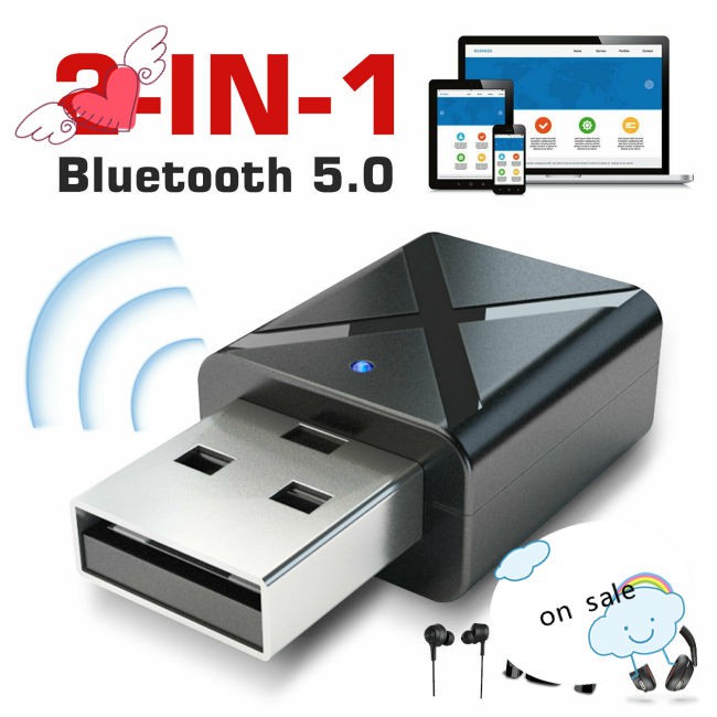 Usb Thu Phát Bluetooth 5.0 2 Trong 1 Cho Tv / Máy Tính