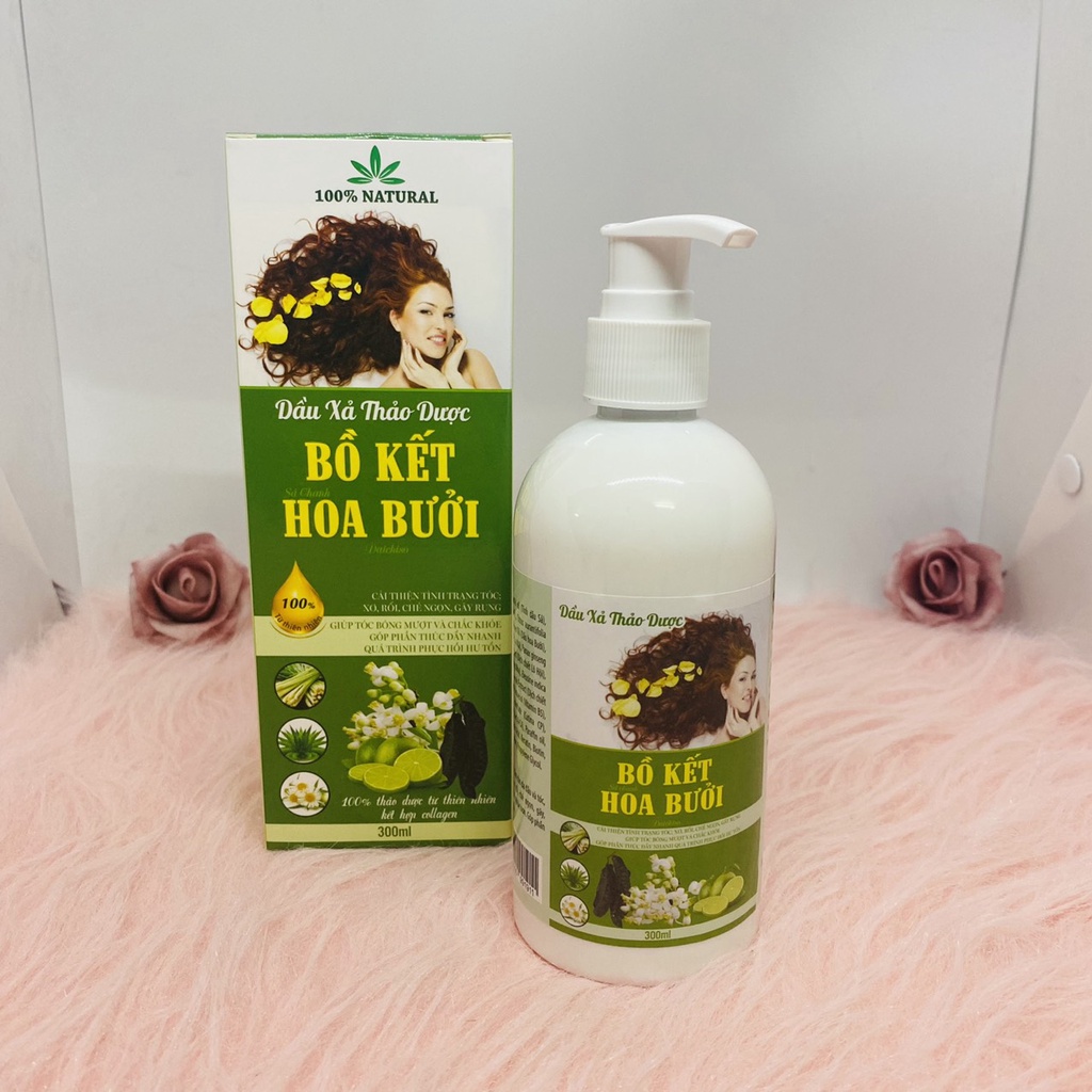 Cặp dầu gội và dầu xả thảo dược thành phần thiên nhiên, mùi thơm dễ chịu, cho mái tóc khỏe bồng bềnh