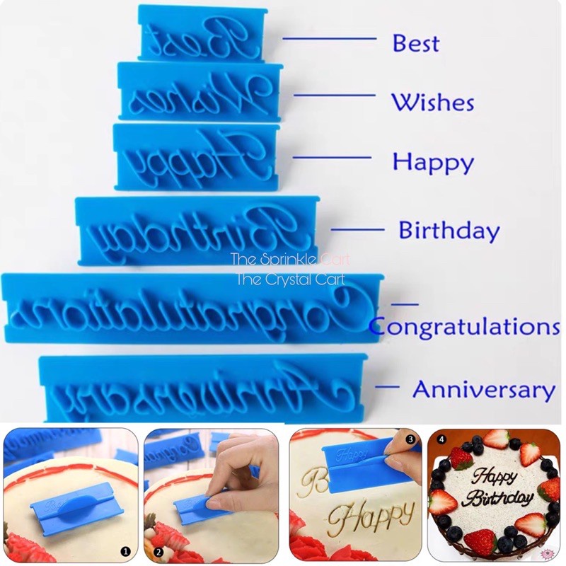 Set 6 Chữ Viết Tay Dùng Để Trang Trí Bánh Kem Tiện Dụng