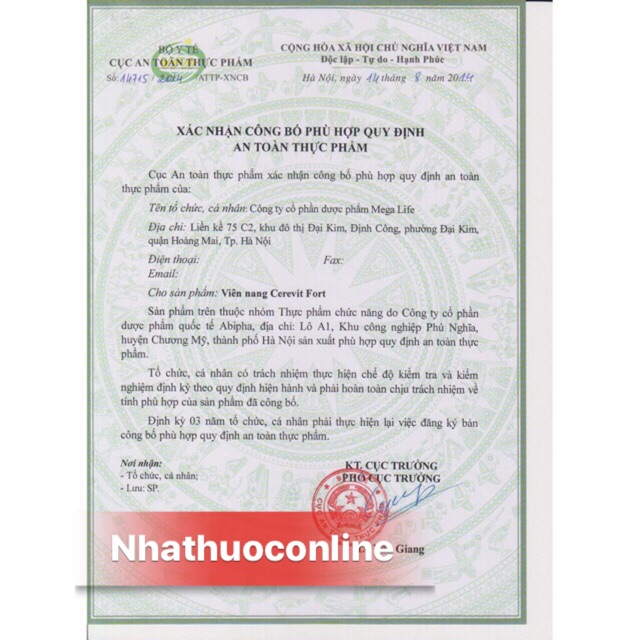 ✅BỔ NÃO CEREVIT FORTE GIÚP TĂNG CƯỜNG TUẦN HOÀN NÃO(sản phẩm này không phải là thuốc không có tác dụng thay thế thuốc)