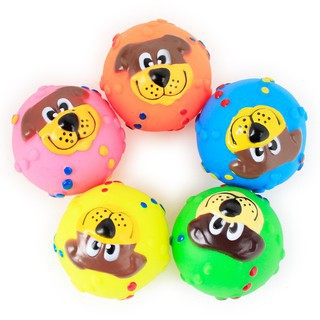 đồ chơi chó mèo - Bóng Mặt Chó cao su kêu chip chip