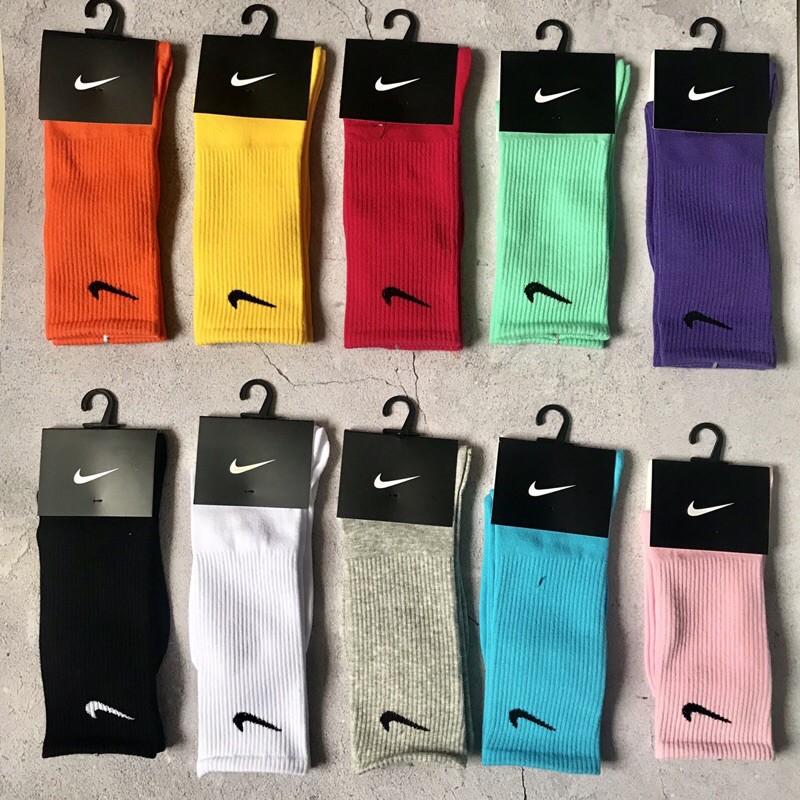Vớ Tất Nike Chính Hãng Cao Cổ, Đi Patin, Đá Bóng, Thể Thao Đủ Màu dày chất liêu Cotton thấm hút mồ hôi nhanh, co dãn tốt