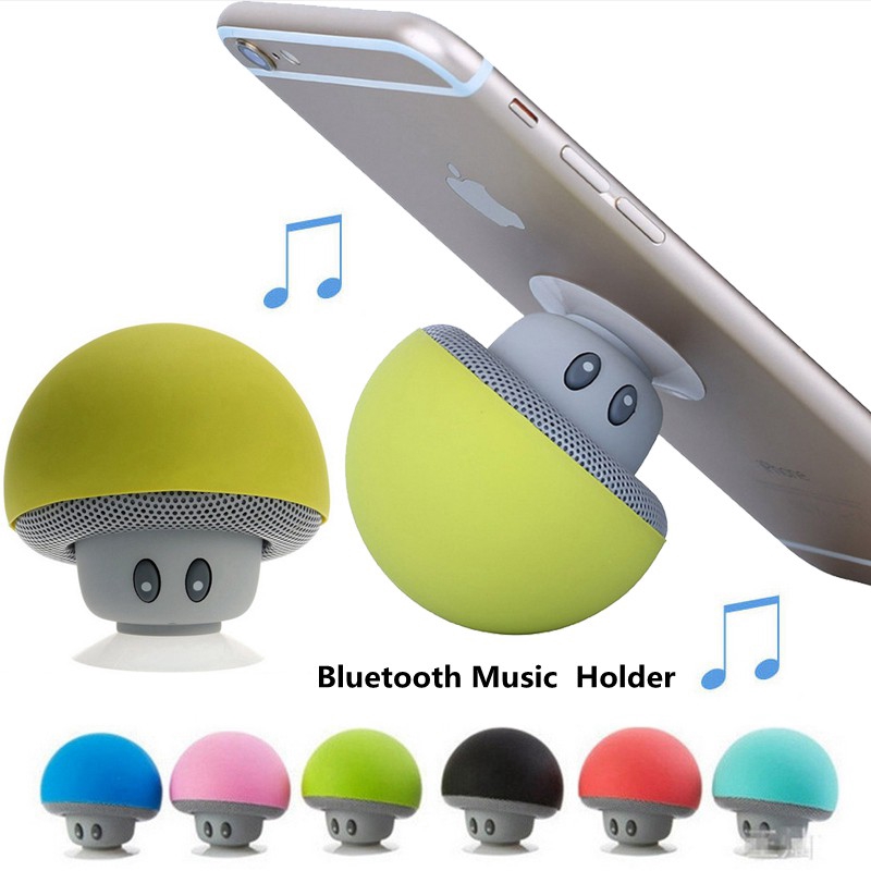 Speaker Mp3 Player Bluetooth Musical Phone Holder Mini Mushroom Stand for Universal smart phone