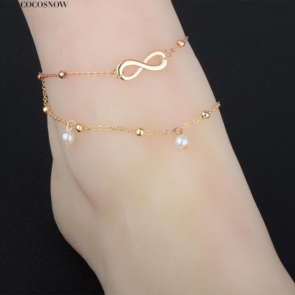 Vòng đeo chân hai tầng phong cách bohemian thanh lịch dành cho nữ | BigBuy360 - bigbuy360.vn