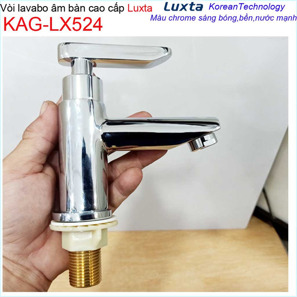 Vòi lavabo lạnh Luxta KAG-LX524 tay gạt, vòi rửa mặt thân tròn nước mạnh thiết kế tinh tuyệt đẹp