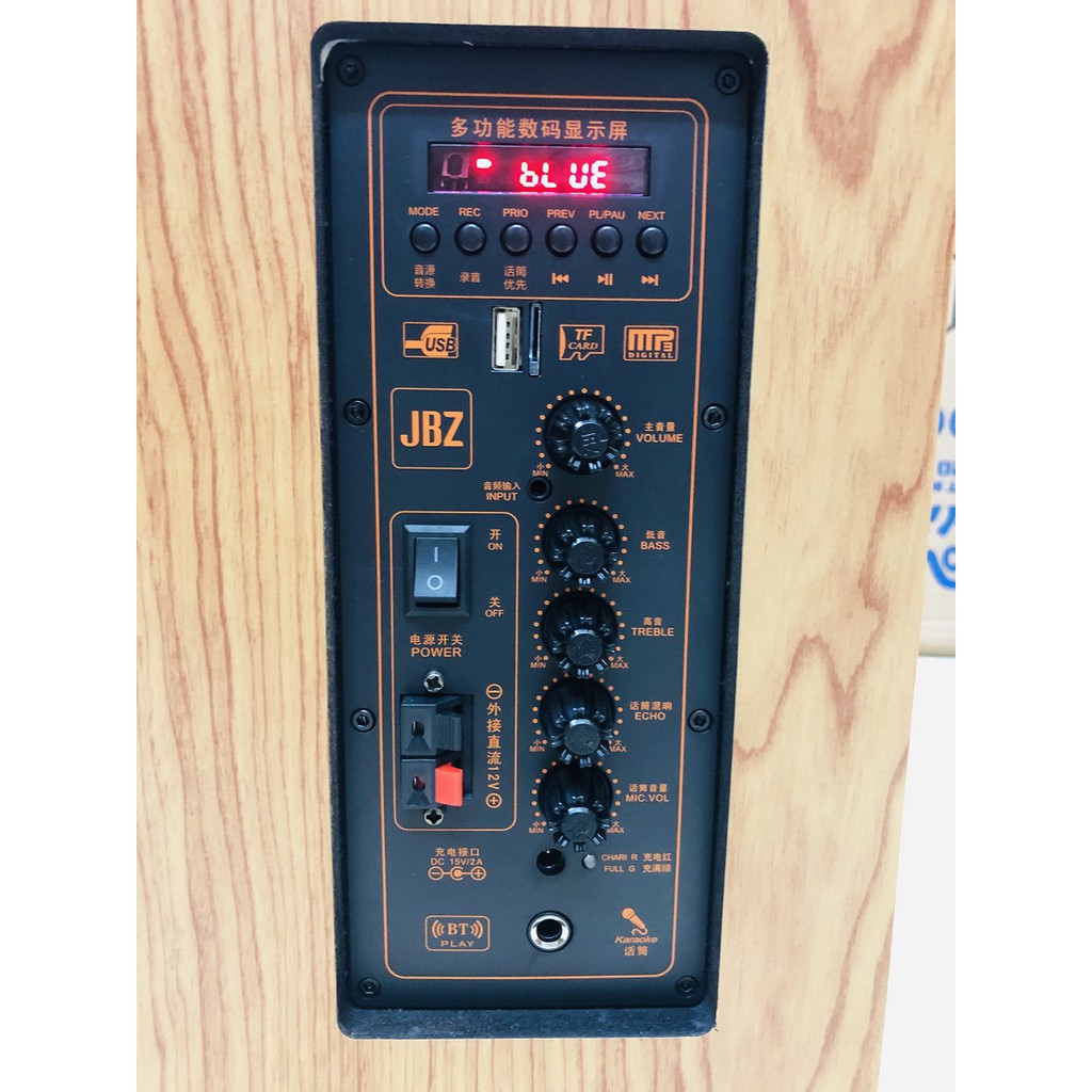 Loa Kéo JBZ 0603, Bass 15, Vỏ Gỗ Cao Cấp , Tặng 2 Micro Cao Cấp Hút Âm Tốt