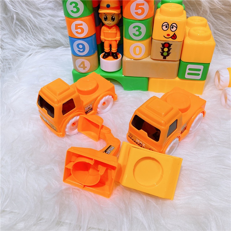 Bộ Đồ Chơi Xếp Hình Công Trường Xây Dựng Vui Nhộn 57 Chi Tiết Cho Bé - Bộ Xếp Hình Thông Minh
