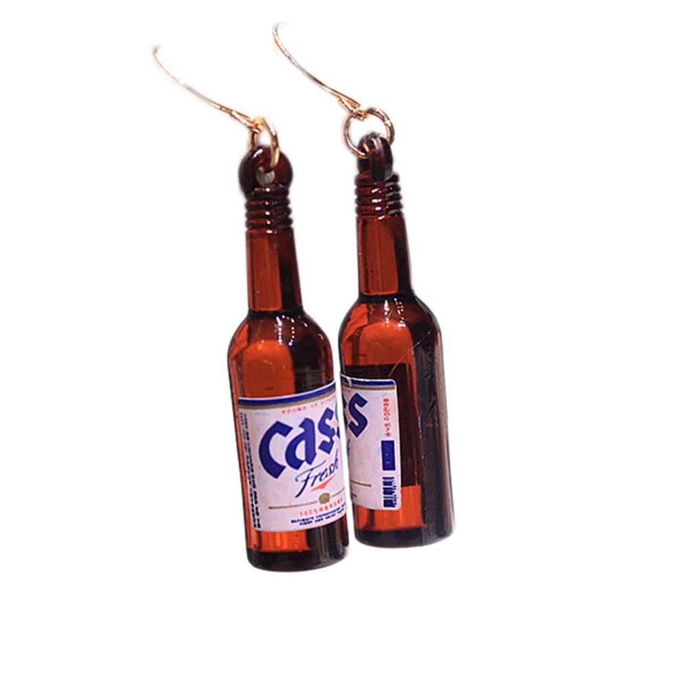 Starrysky Hoa tai mặt hình chai rượu Soju dễ thương