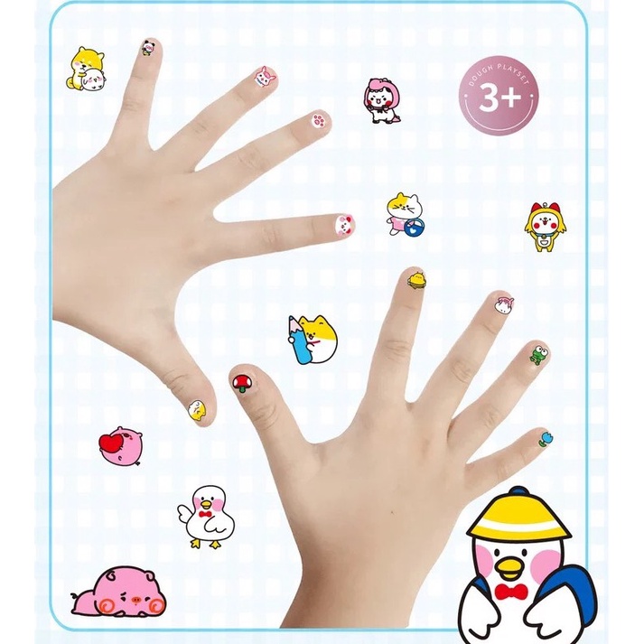 Z0683  Sticker dán móng 3D hoạt hình nhiều mẫu cho bé