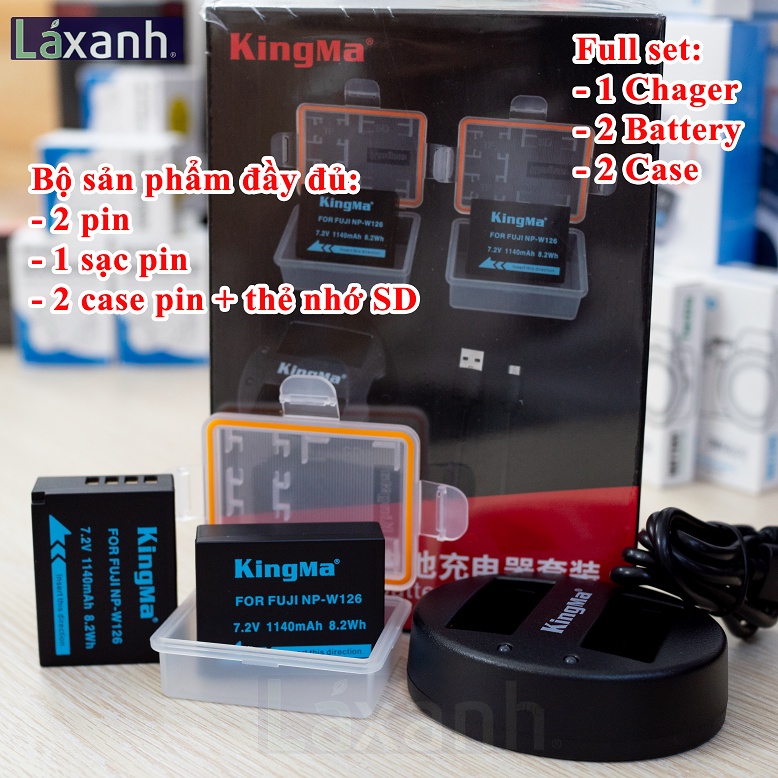 Fujifilm W126s | Pin và Sạc W126 W126s NP-W126 NP-W126S NP W126 cho FUJI Fujifilm XT1 XT2 XT3 XT30 XT20 XT10 XPro1 2 XH1