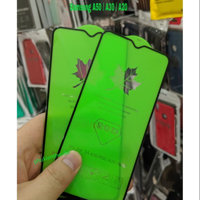Kính cường lực 20D viền mỏng Samsung Galaxy A50 / A50s / A30 / A20 / M30 full màn ôm màn viền mỏng chất đẹp