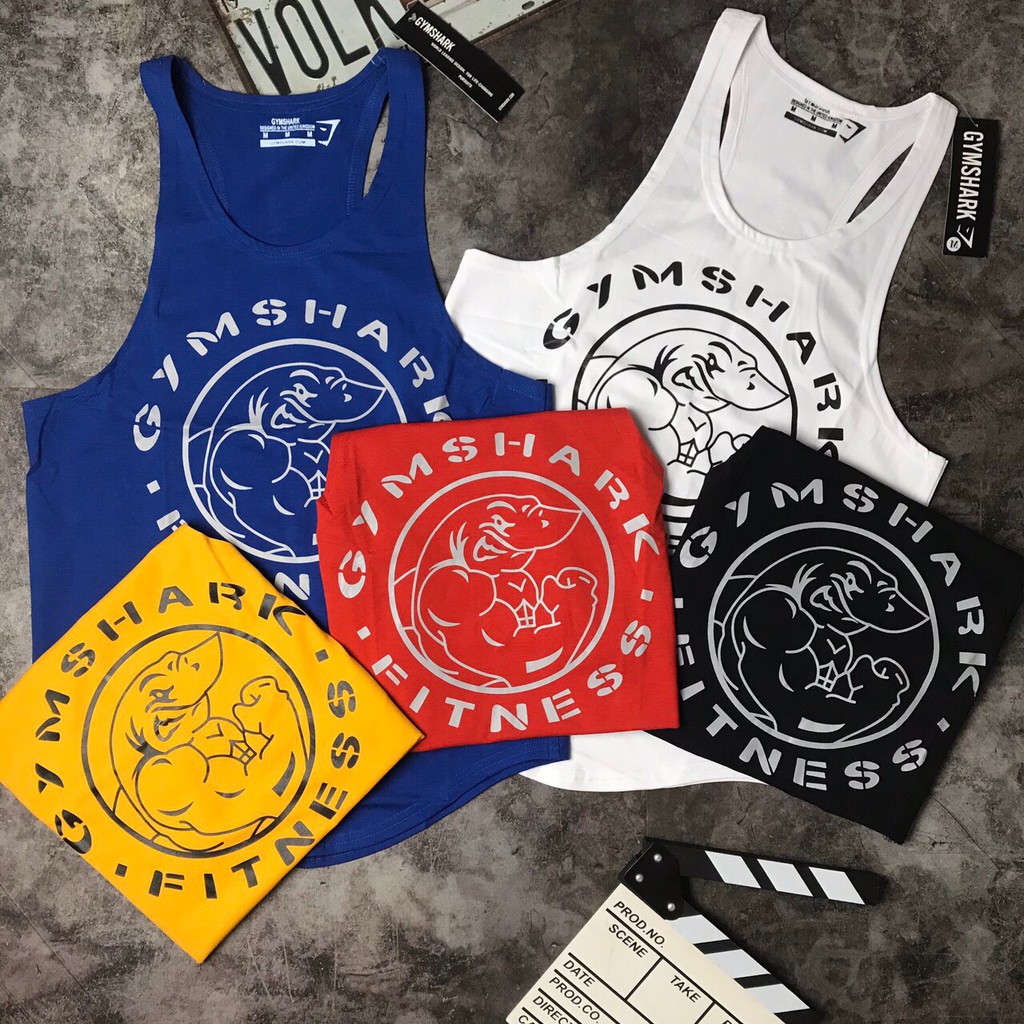 Áo ba lỗ Gymshark cao cấp - Áo Tanktop tập Gym logo chuẩn - BiT Fitness chuyên đồ tập Gym TT.GS.LGTR