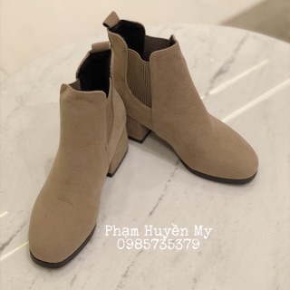 Boot chun da lộn đế 5cm