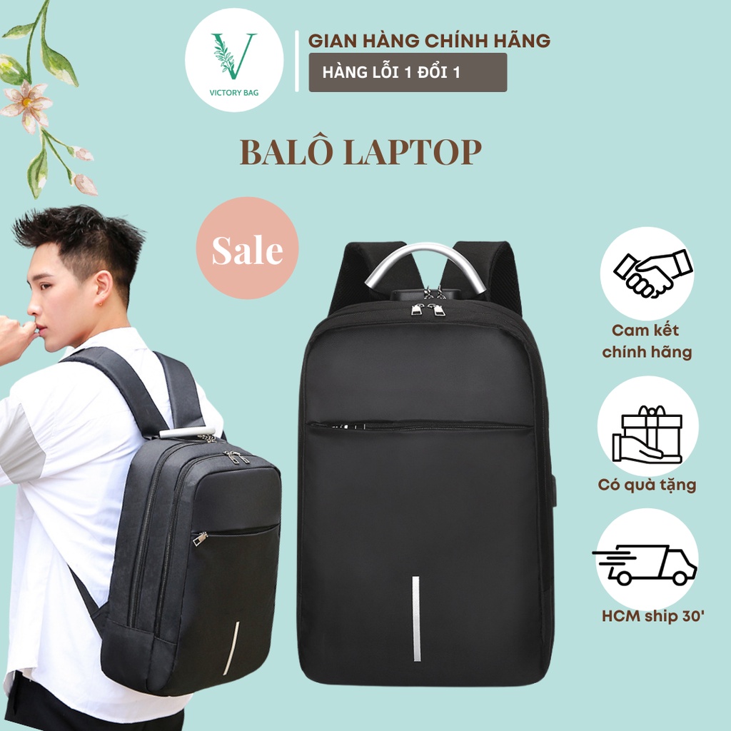 Big Sale  Balo Laptop Cao Cấp Chống Trộm Mã Khóa Siêu Nhẹ Phản Quang, Có Cổng Sạc, USB, Cổng Tai Nghe BLN-019