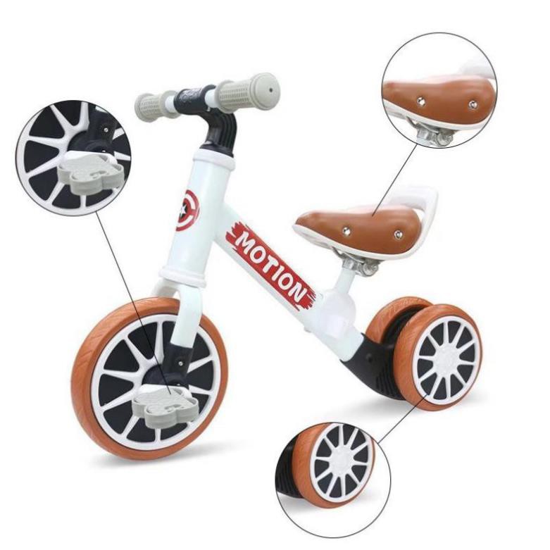 Xe chòi chân thăng bằng cho bé MOTION, có bàn đạp 2in1 yên bằng da - Xe chòi chân motion cho bé 3 bánh, chịu lực 30kg