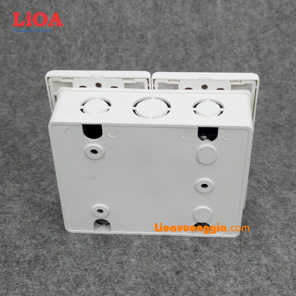 Combo ổ cắm điện ba 2 chấu LiOA 16A 3520W có cầu dao chống quá tải 15A - Âm tường