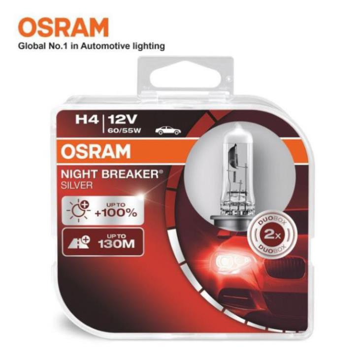 Bóng đèn halogen tăng sáng 100% OSRAM NIGHT BREAKER SILVER H4 12v 60/55w