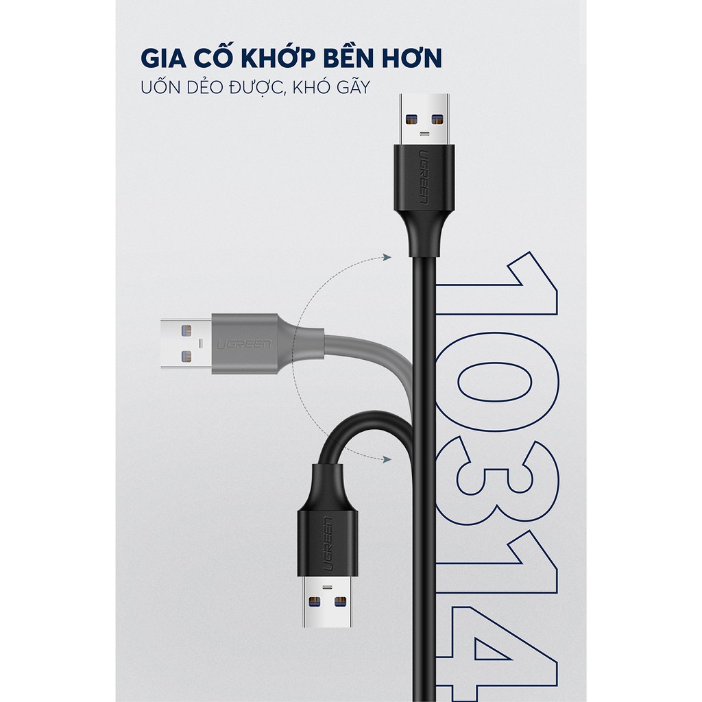 Dây USB 2.0 nối dài UGREEN dùng cho PC, Laptop, Macbook - UGREEN US103 - Hàng phân phối chính hãng - Bảo hành 18 tháng