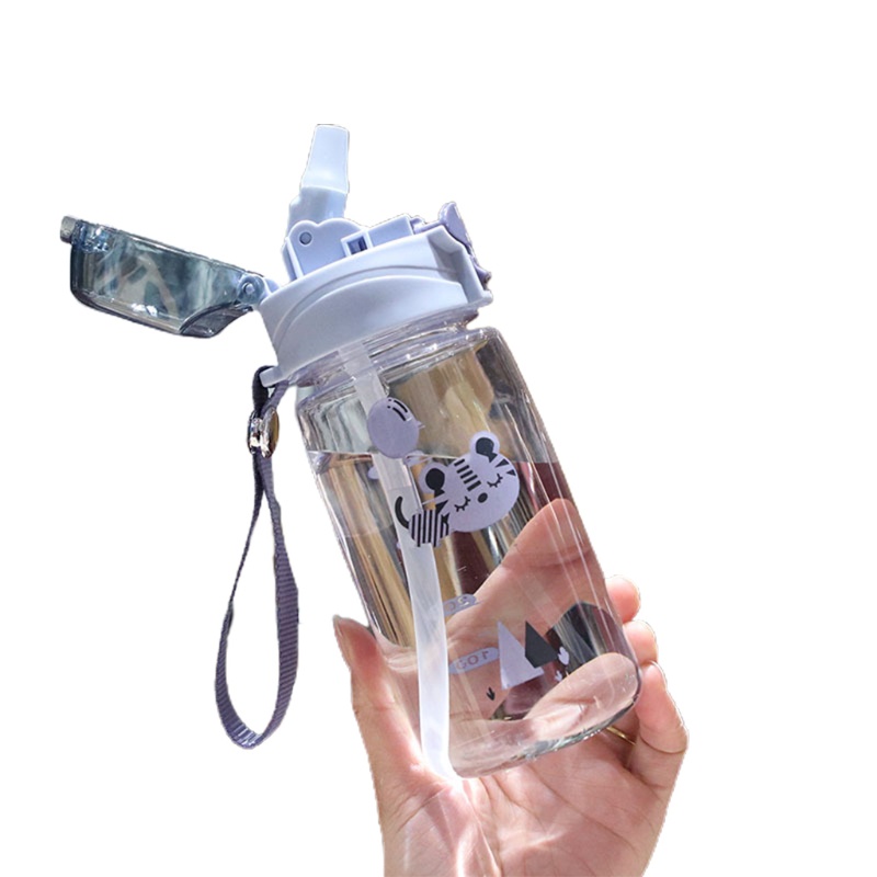 Bình Nước 550ML Họa Tiết Hoạt Hình Động Vật Dễ Thương Cho Bé