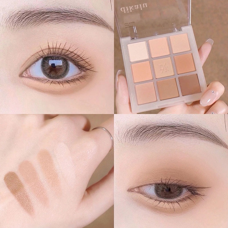 Phấn mắt 9 ô Dikalu tông cam hồng nâu đất milktea nhũ lấp lánh phấn mắt trang điểm make up nội địa trung PM03