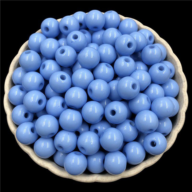Bộ 50 hạt nhựa 4mm 6mm dùng làm trang sức