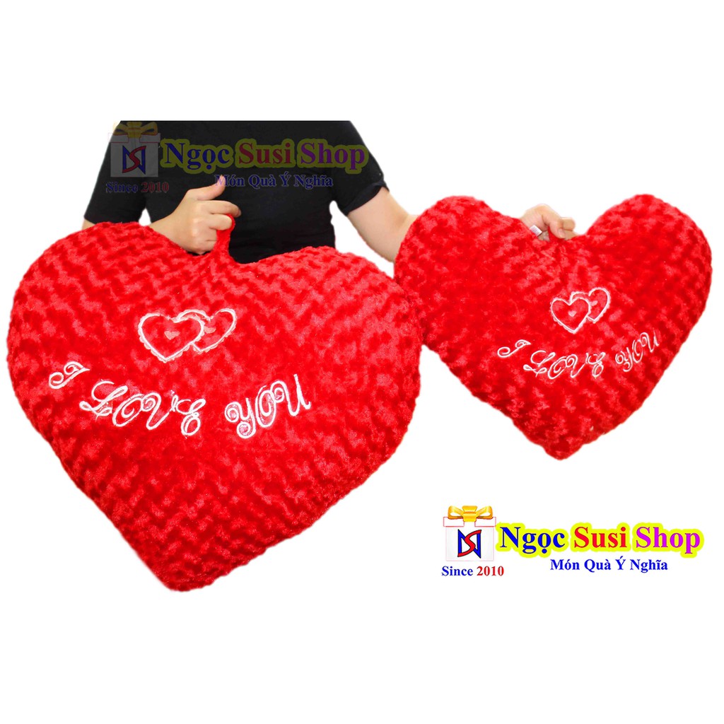 GỐI ÔM TRÁI TIM ĐỎ I LOVE YOU [ HÀNG CAO CẤP]