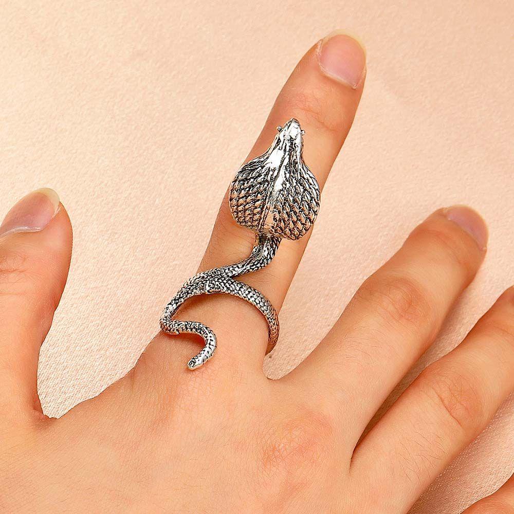 Nhẫn Hở Hình Rắn Bằng Hợp Kim Phong Cách Gothic Cá Tính Cho Nam Và Nữ