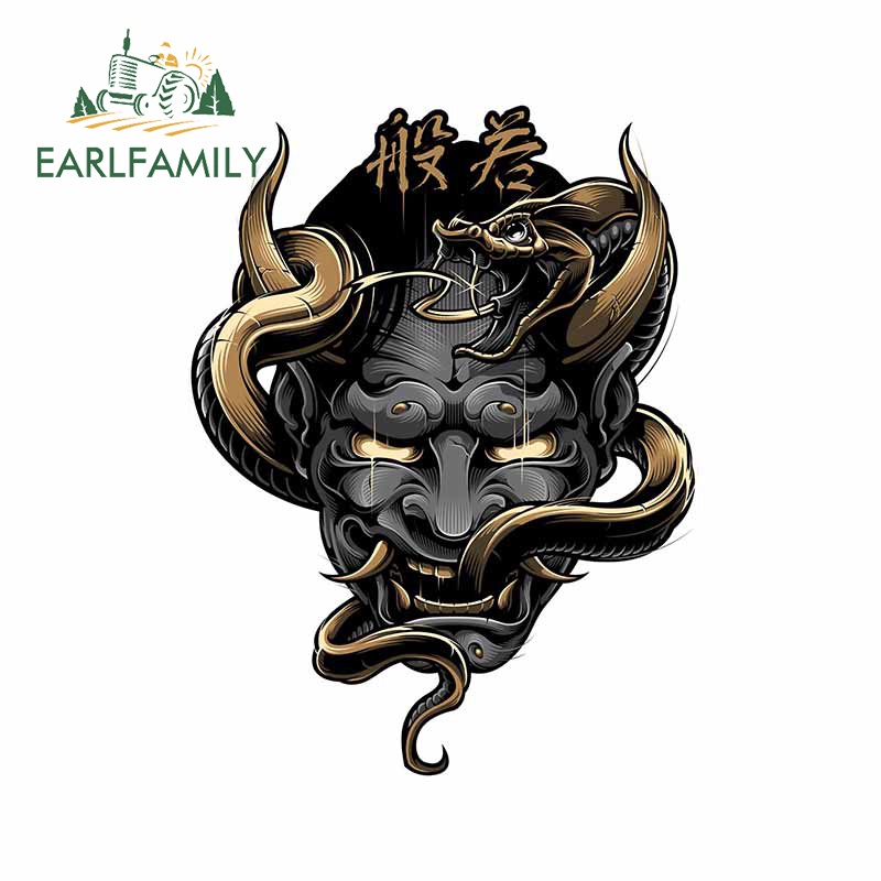 Đề Can Dán Trang Trí Xe Hơi Chống Trầy 13Cmx9.5Cm Hình Quái Vật samurai red