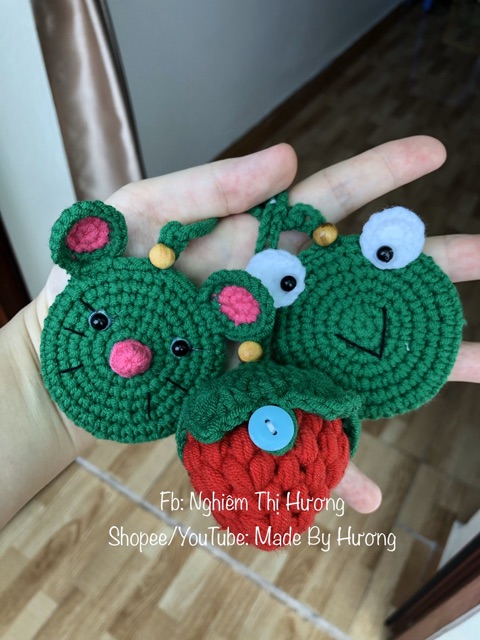 Túi đựng tỏi tránh vía made by hươg cho bé bằng len có hạt dâu tằm