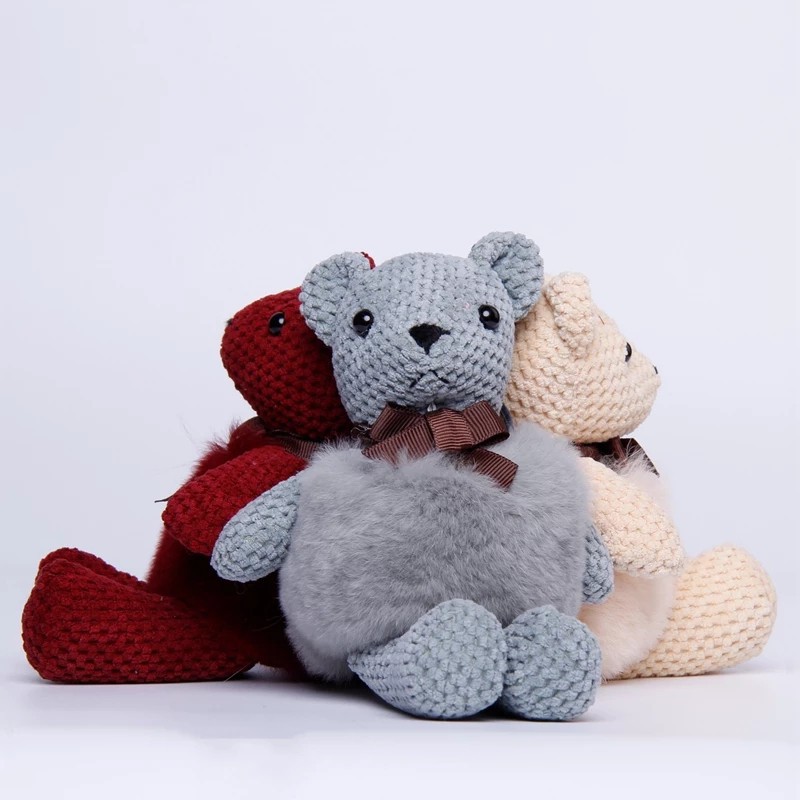 Móc Khóa Gấu Teddy mặc áo lông vũ