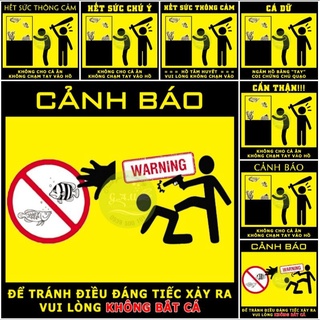 (siêu rẻ) Sticker dán hồ cá - cảnh báo hồ cá