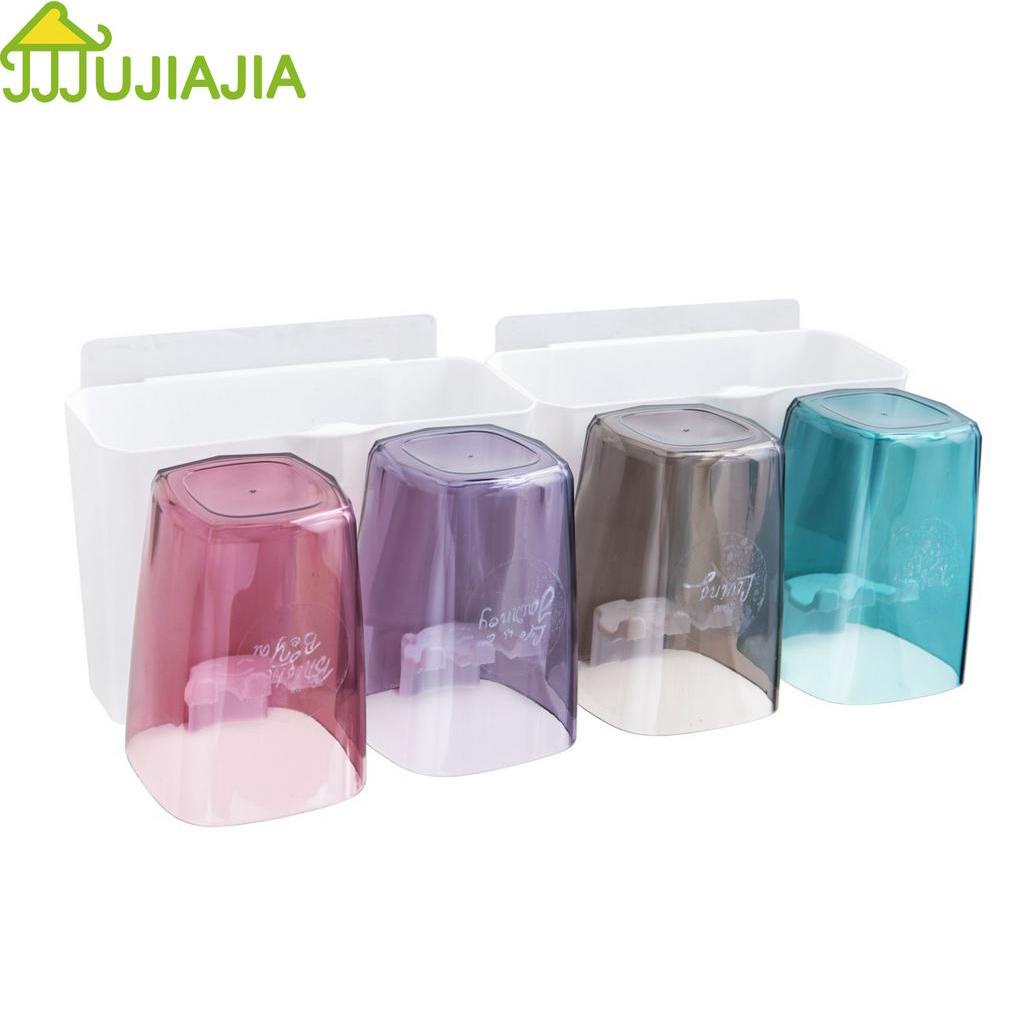 Giá Để Bàn Chải Đánh Răng Và Cốc JUJIAJIA Gắn Tường Không Dấu Vết Cho Phòng Tắm