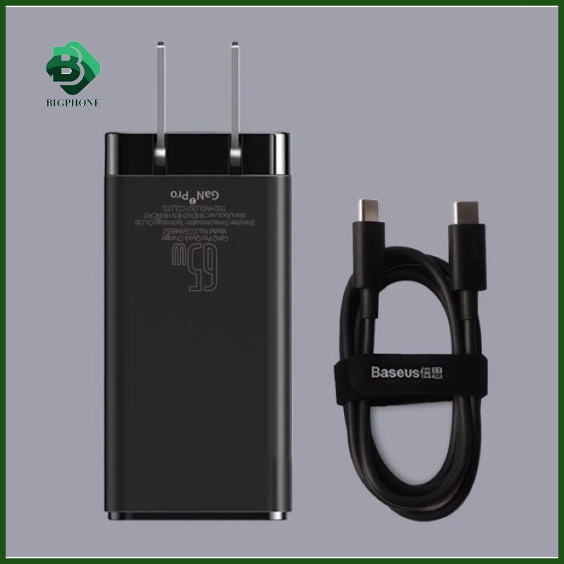 Củ sạc Baseus 65W GaN 2 Pro -12 Tháng Chính Hãng.