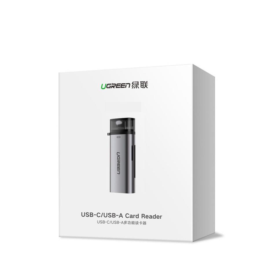 Đầu đọc thẻ UGREEN USB Type-C với 2 khe thẻ cắm SD và OTG CM184 PKCNH