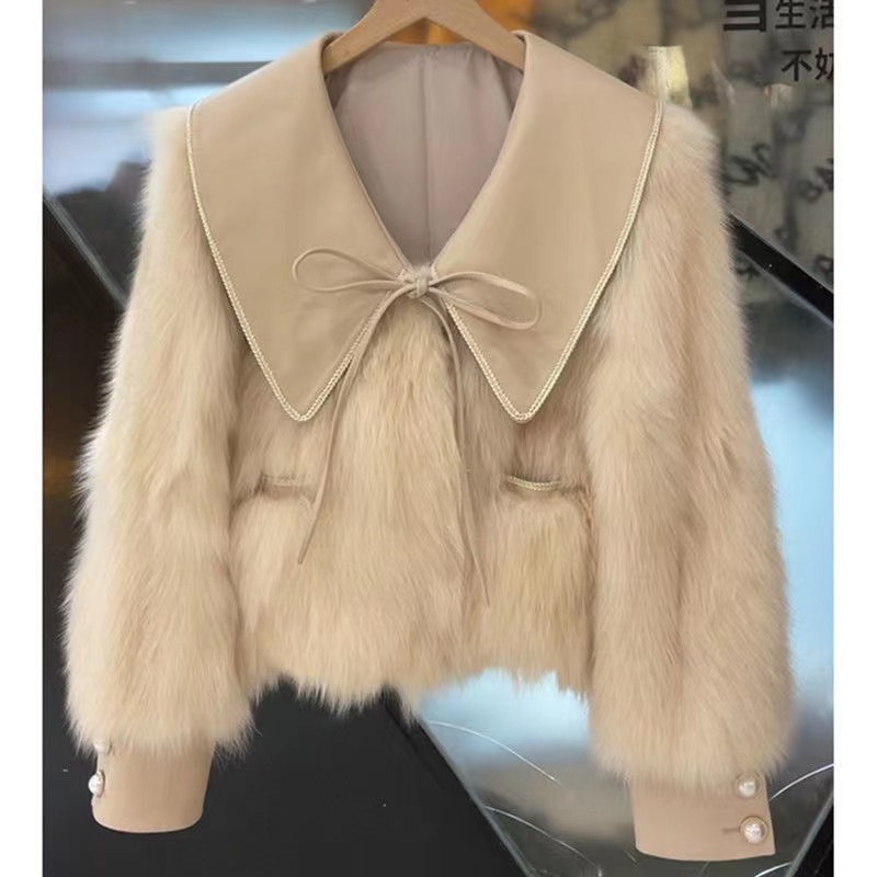 2021 áo khoác trẻ em ghép lông mới mùa thu đông