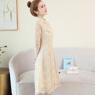 Váy Sườn Xám Ren Cổ Điển