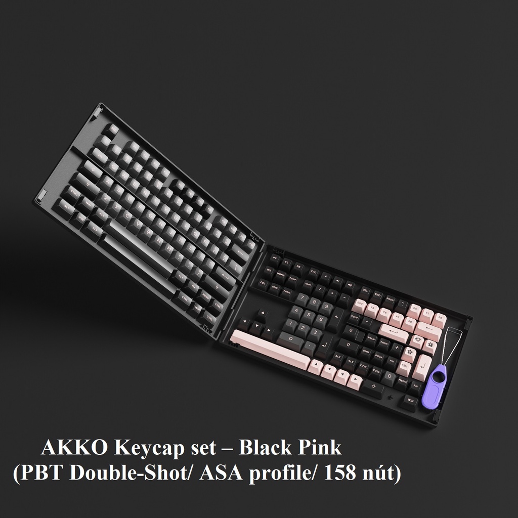 Bộ keycap phím cơ AKKO Black Pink (AKKO Keycap set/ PBT Double-Shot/ ASA profile/ 158 nút)