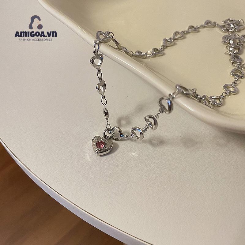 ✨✨Vòng Cổ Choker Hình Trái Tim Đôi Cánh Thiên Thần Đính Pha Lê Thanh Lịch Dành Cho Nữ