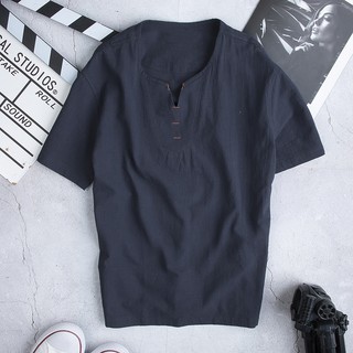 Áo thun nam cộc tay vải đũi Thời Trang Vải Đũi (Linen) Cao Cấp R.Menswear