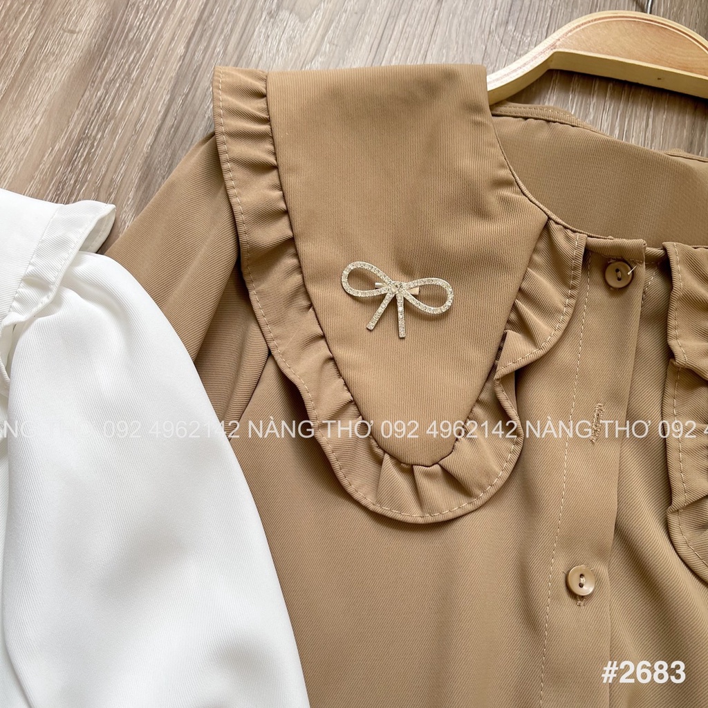 Áo sơ mi cổ bèo Ulzzang 5 màu, tiểu thư, siêu xinh  2683