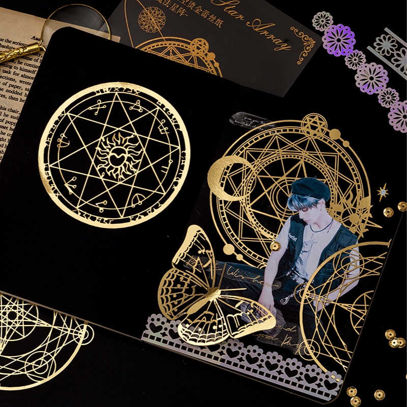 Set 10 Thẻ Giấy Họa Tiết Ren Lãng Mạn Chống Thấm Nước Dùng Trang Trí Album Ảnh/ Sổ Tay DIY
