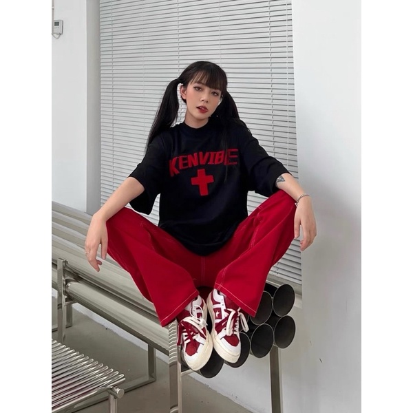 Áo thun tay lỡ nam nữ,in hình Ken thiết kế in nhung