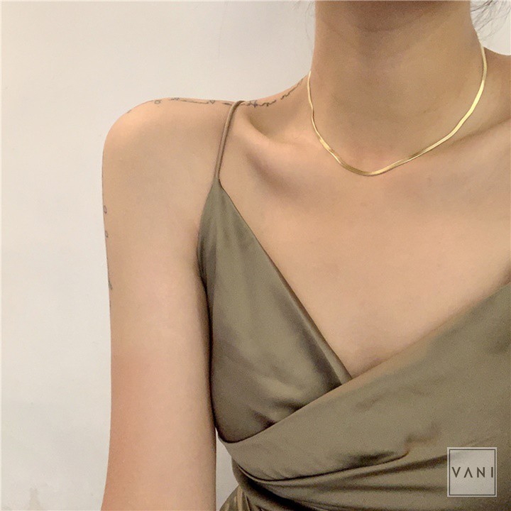 [Mã FAMARAL2 giảm 10K đơn 50K] Choker Dây Dẹp Trơn Đơn Giản, Cá Tính - Vani Store