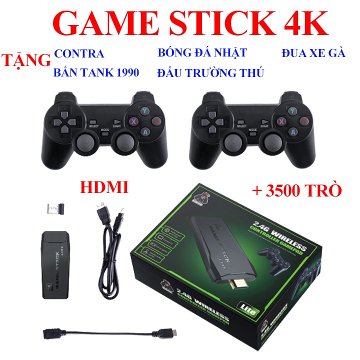 Game stick 4k, Máy chơi game cầm tay không dây, Kết nối HDMI có 3500 trò | BigBuy360 - bigbuy360.vn