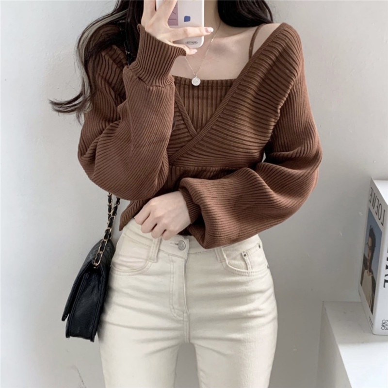 Áo Nữ Tay Dài Hở Vai Thời Trang Hàn Quốc