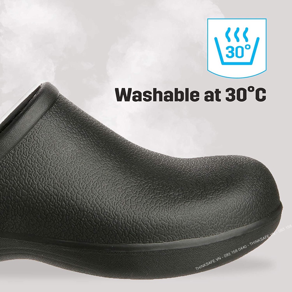 Giày chống trượt Oxypas Bestlight siêu nhẹ tiêu chuẩn EN chuyên dụng cho giày bảo hộ phòng sạch (đen) new - Thinksafe